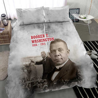 Booker T. Washington Bedding Set Halftone Portrait Design Tilling a Field Quote Historical Civil Rights Tribute - Wonder Print Shop