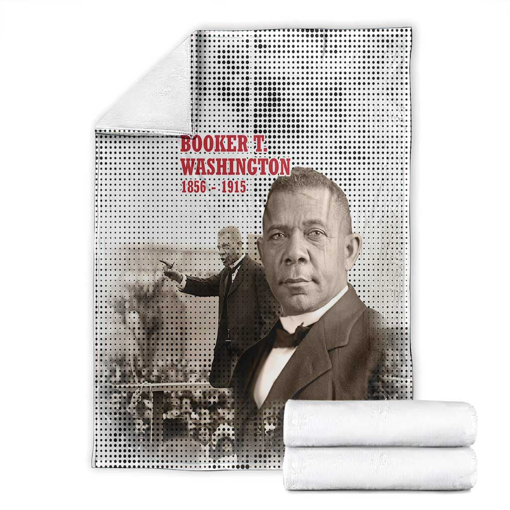 Booker T. Washington Blanket Halftone Portrait Design Tilling a Field Quote Historical Civil Rights Tribute - Wonder Print Shop