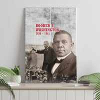 Booker T. Washington Canvas Wall Art Halftone Portrait Design Tilling a Field Quote Historical Civil Rights Tribute - Wonder Print Shop