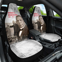 Booker T. Washington Car Seat Cover Halftone Portrait Design Tilling a Field Quote Historical Civil Rights Tribute - Wonder Print Shop