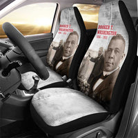 Booker T. Washington Car Seat Cover Halftone Portrait Design Tilling a Field Quote Historical Civil Rights Tribute - Wonder Print Shop