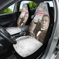 Booker T. Washington Car Seat Cover Halftone Portrait Design Tilling a Field Quote Historical Civil Rights Tribute - Wonder Print Shop