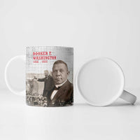 Booker T. Washington Ceramic Mug Halftone Portrait Design Tilling a Field Quote Historical Civil Rights Tribute - Wonder Print Shop