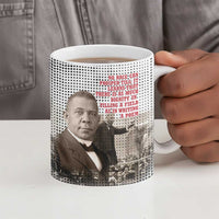 Booker T. Washington Ceramic Mug Halftone Portrait Design Tilling a Field Quote Historical Civil Rights Tribute - Wonder Print Shop