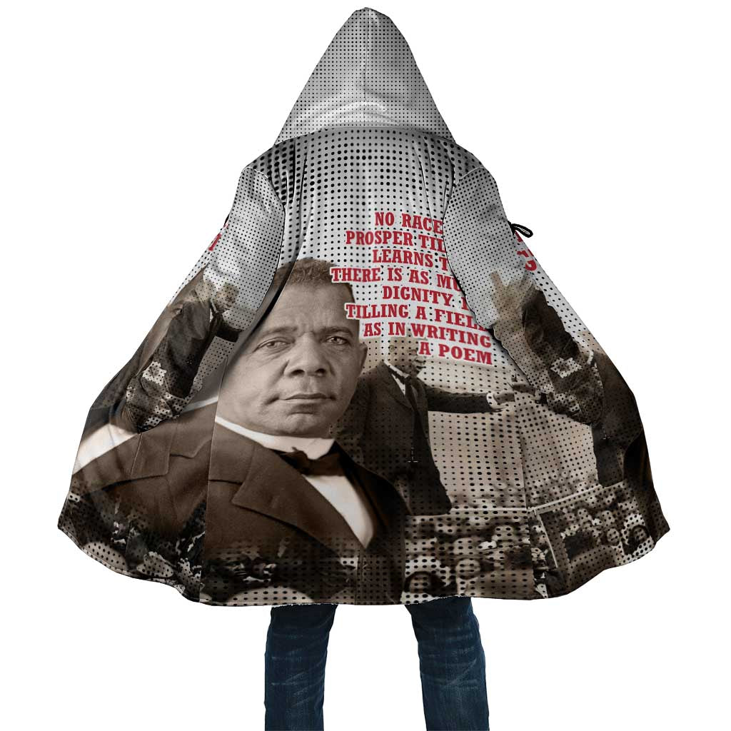 Booker T. Washington Cloak Halftone Portrait Design Tilling a Field Quote Historical Civil Rights Tribute - Wonder Print Shop