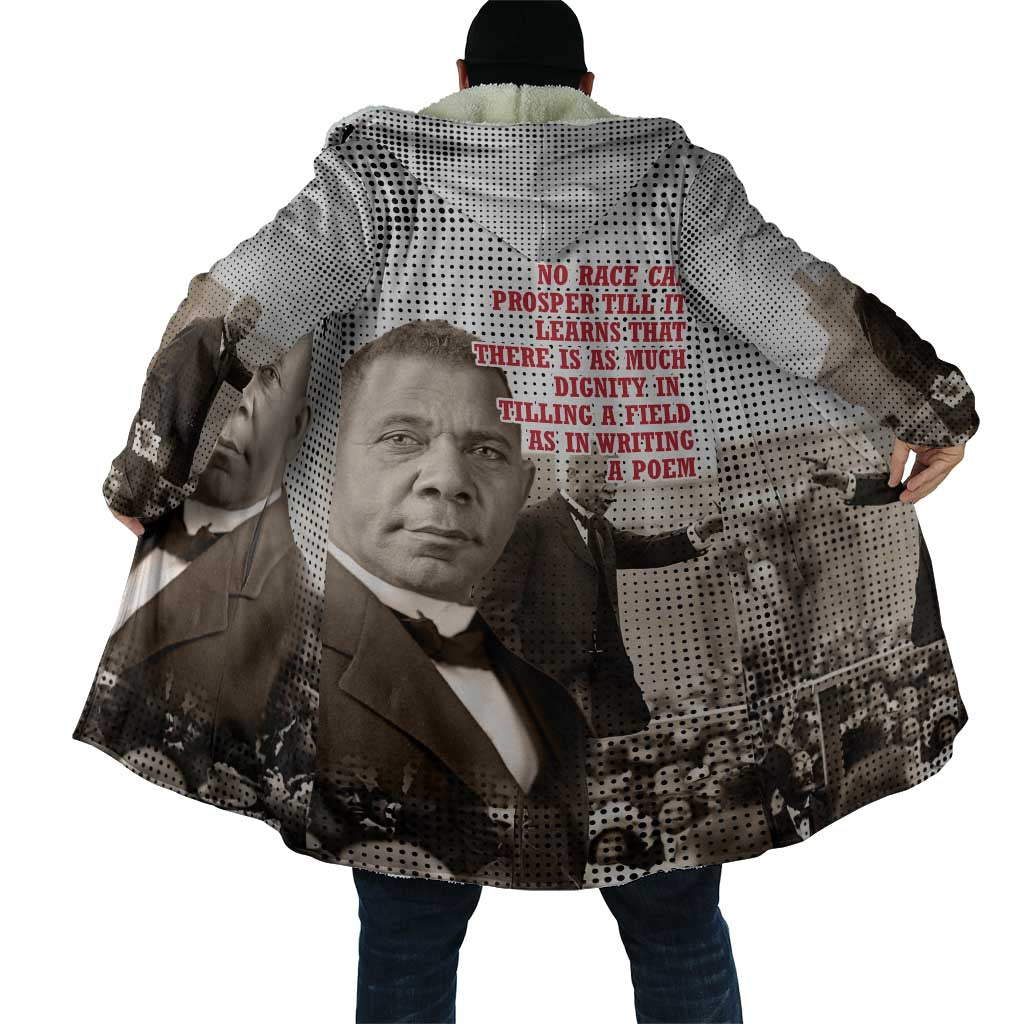 Booker T. Washington Cloak Halftone Portrait Design Tilling a Field Quote Historical Civil Rights Tribute - Wonder Print Shop