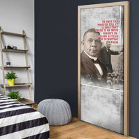 Booker T. Washington Door Cover Halftone Portrait Design Tilling a Field Quote Historical Civil Rights Tribute - Wonder Print Shop