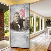 Booker T. Washington Door Cover Halftone Portrait Design Tilling a Field Quote Historical Civil Rights Tribute - Wonder Print Shop