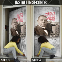 Booker T. Washington Door Cover Halftone Portrait Design Tilling a Field Quote Historical Civil Rights Tribute - Wonder Print Shop