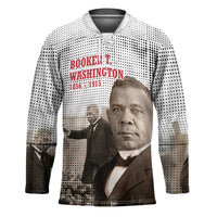 Booker T. Washington Hockey Jersey Halftone Portrait Design Tilling a Field Quote Historical Civil Rights Tribute - Wonder Print Shop