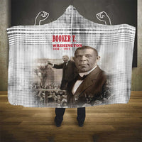 Booker T. Washington Hooded Blanket Halftone Portrait Design Tilling a Field Quote Historical Civil Rights Tribute - Wonder Print Shop