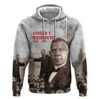 Booker T. Washington Hoodie Halftone Portrait Design Tilling a Field Quote Historical Civil Rights Tribute - Wonder Print Shop