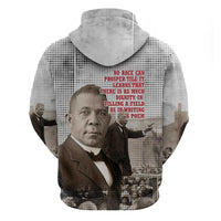 Booker T. Washington Hoodie Halftone Portrait Design Tilling a Field Quote Historical Civil Rights Tribute - Wonder Print Shop