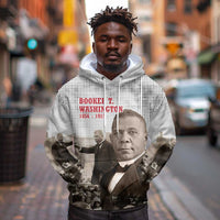 Booker T. Washington Hoodie Halftone Portrait Design Tilling a Field Quote Historical Civil Rights Tribute - Wonder Print Shop