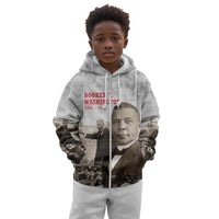 Booker T. Washington Kid Hoodie Halftone Portrait Design Tilling a Field Quote Historical Civil Rights Tribute - Wonder Print Shop