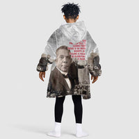Booker T. Washington Kid Wearable Blanket Hoodie Halftone Portrait Design Tilling a Field Quote Historical Civil Rights Tribute - Wonder Print Shop
