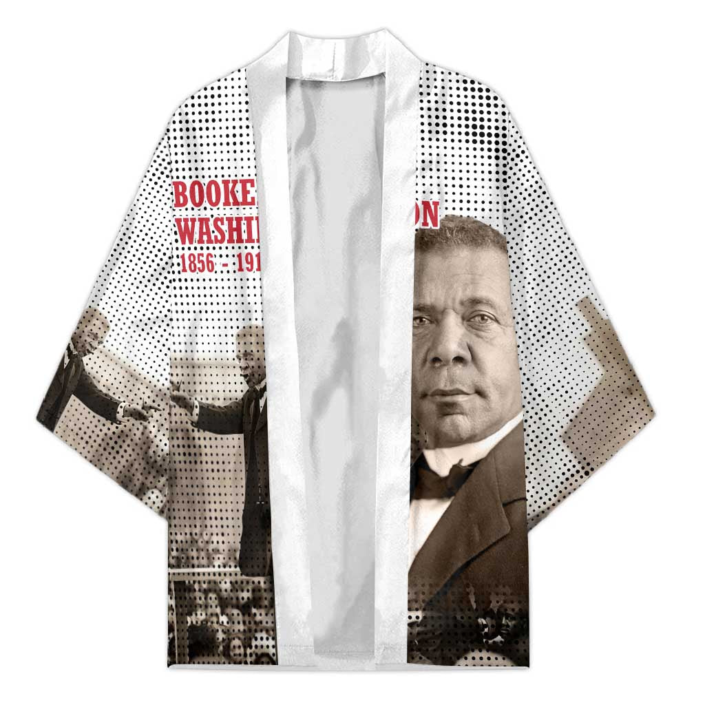 Booker T. Washington Kimono Halftone Portrait Design Tilling a Field Quote Historical Civil Rights Tribute - Wonder Print Shop