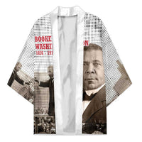 Booker T. Washington Kimono Halftone Portrait Design Tilling a Field Quote Historical Civil Rights Tribute - Wonder Print Shop