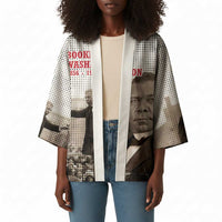Booker T. Washington Kimono Halftone Portrait Design Tilling a Field Quote Historical Civil Rights Tribute - Wonder Print Shop