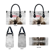 Booker T. Washington Leather Bag Halftone Portrait Design Tilling a Field Quote Historical Civil Rights Tribute - Wonder Print Shop