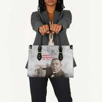 Booker T. Washington Leather Bag Halftone Portrait Design Tilling a Field Quote Historical Civil Rights Tribute - Wonder Print Shop