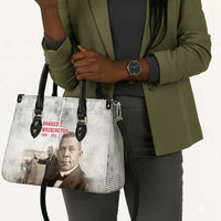 Booker T. Washington Leather Bag Halftone Portrait Design Tilling a Field Quote Historical Civil Rights Tribute - Wonder Print Shop