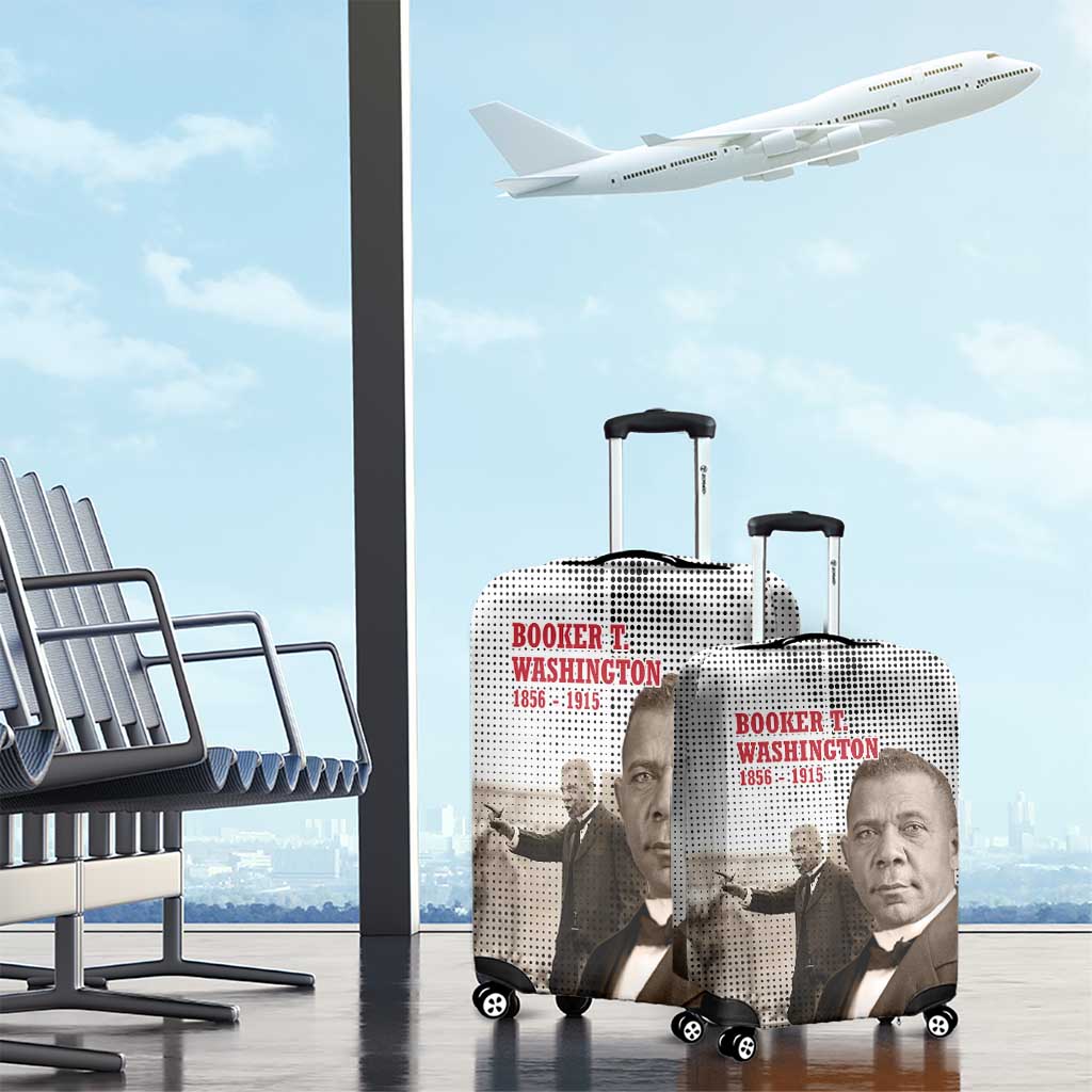 Booker T. Washington Luggage Cover Halftone Portrait Design Tilling a Field Quote Historical Civil Rights Tribute - Wonder Print Shop