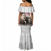 Booker T. Washington Mermaid Dress Halftone Portrait Design Tilling a Field Quote Historical Civil Rights Tribute TS04