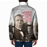 Booker T. Washington Padded Jacket Halftone Portrait Design Tilling a Field Quote Historical Civil Rights Tribute - Wonder Print Shop