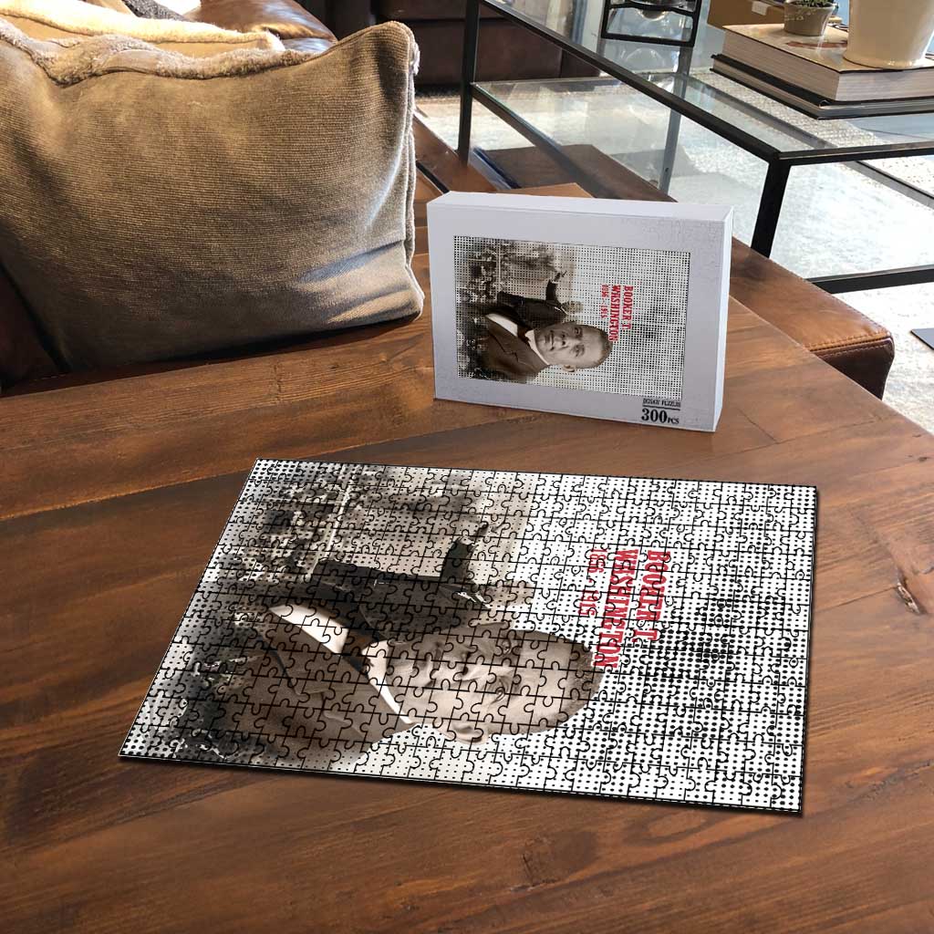 Booker T. Washington Puzzle Halftone Portrait Design Tilling a Field Quote Historical Civil Rights Tribute - Wonder Print Shop