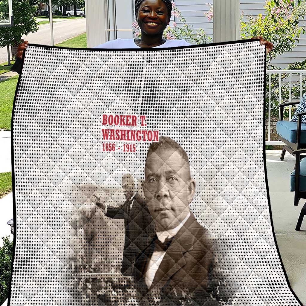 Booker T. Washington Quilt Halftone Portrait Design Tilling a Field Quote Historical Civil Rights Tribute - Wonder Print Shop