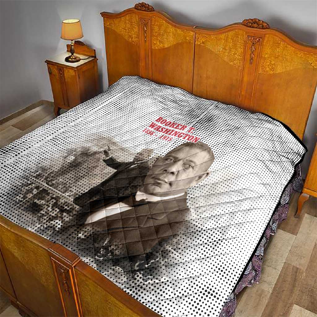 Booker T. Washington Quilt Halftone Portrait Design Tilling a Field Quote Historical Civil Rights Tribute - Wonder Print Shop