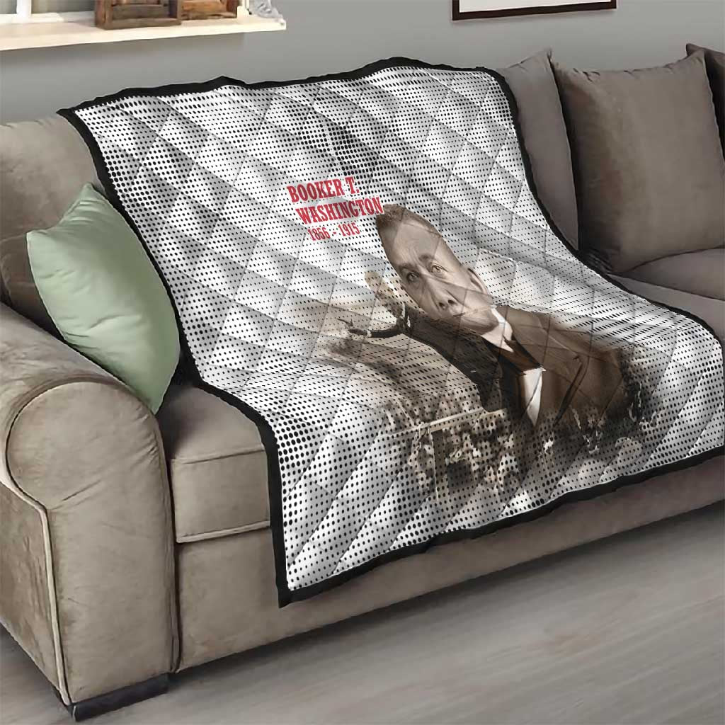 Booker T. Washington Quilt Halftone Portrait Design Tilling a Field Quote Historical Civil Rights Tribute - Wonder Print Shop