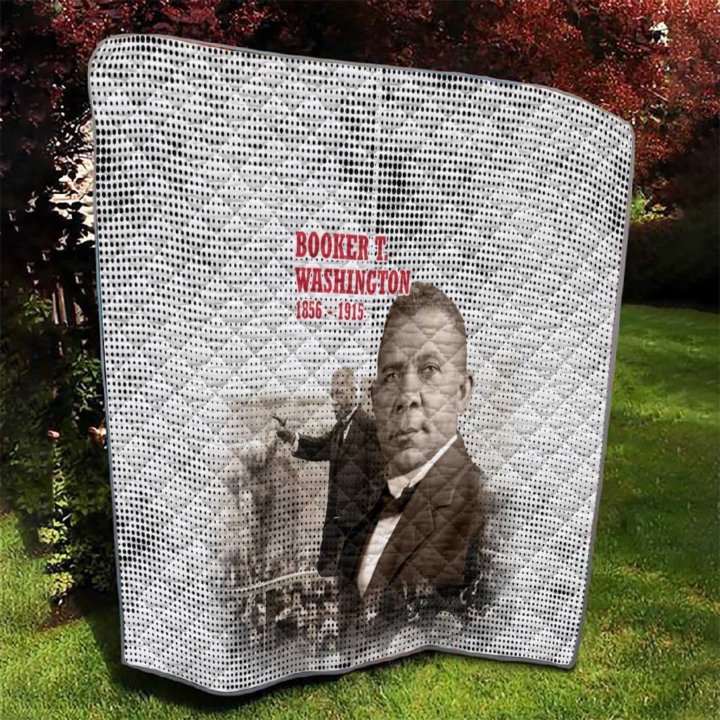 Booker T. Washington Quilt Halftone Portrait Design Tilling a Field Quote Historical Civil Rights Tribute - Wonder Print Shop