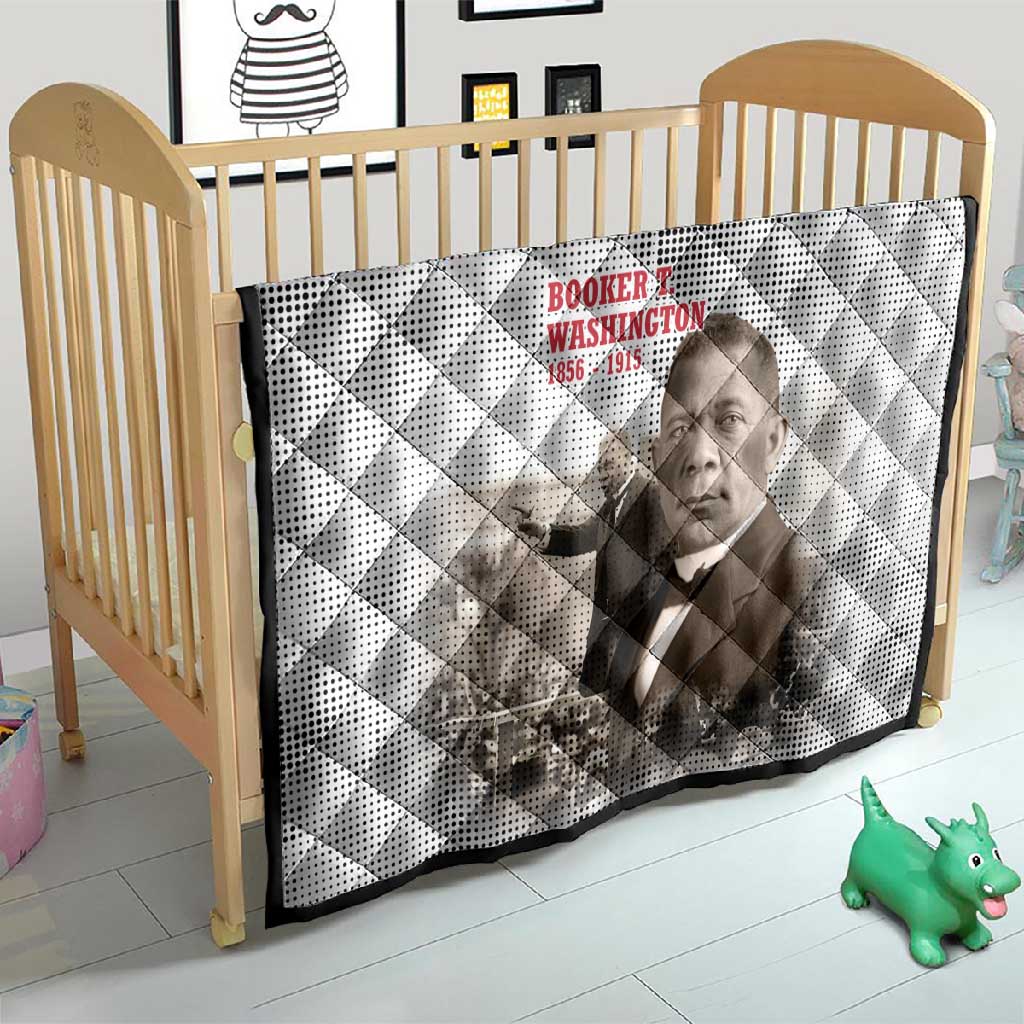 Booker T. Washington Quilt Halftone Portrait Design Tilling a Field Quote Historical Civil Rights Tribute - Wonder Print Shop