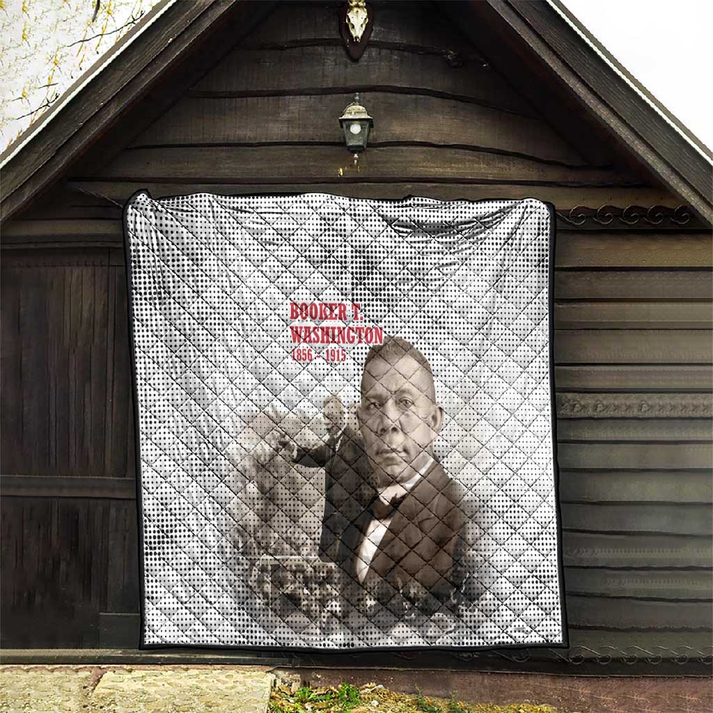 Booker T. Washington Quilt Halftone Portrait Design Tilling a Field Quote Historical Civil Rights Tribute - Wonder Print Shop