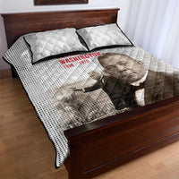 Booker T. Washington Quilt Bed Set Halftone Portrait Design Tilling a Field Quote Historical Civil Rights Tribute - Wonder Print Shop