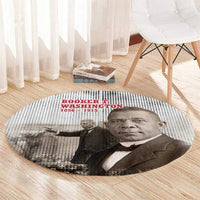 Booker T. Washington Round Carpet Halftone Portrait Design Tilling a Field Quote Historical Civil Rights Tribute - Wonder Print Shop