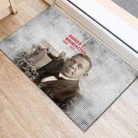 Booker T. Washington Rubber Doormat Halftone Portrait Design Tilling a Field Quote Historical Civil Rights Tribute - Wonder Print Shop