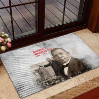 Booker T. Washington Rubber Doormat Halftone Portrait Design Tilling a Field Quote Historical Civil Rights Tribute - Wonder Print Shop