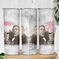 Booker T. Washington Skinny Tumbler Halftone Portrait Design Tilling a Field Quote Historical Civil Rights Tribute - Wonder Print Shop