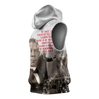 Booker T. Washington Sleeveless Hoodie Halftone Portrait Design Tilling a Field Quote Historical Civil Rights Tribute - Wonder Print Shop