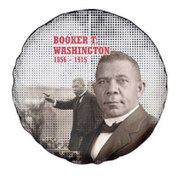 Booker T. Washington Spare Tire Cover Halftone Portrait Design Tilling a Field Quote Historical Civil Rights Tribute - Wonder Print Shop