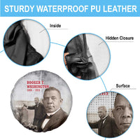Booker T. Washington Spare Tire Cover Halftone Portrait Design Tilling a Field Quote Historical Civil Rights Tribute - Wonder Print Shop
