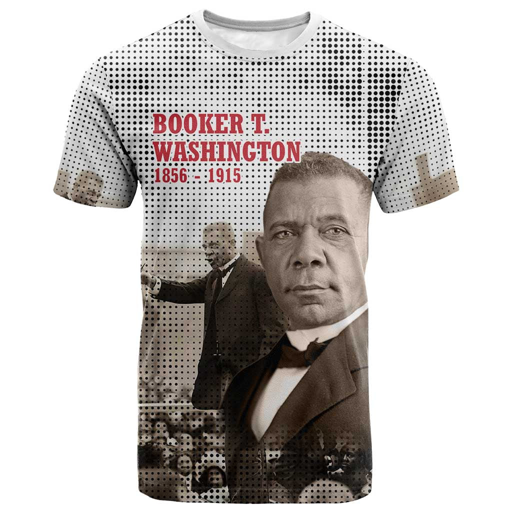 Booker T. Washington T shirt Halftone Portrait Design Tilling a Field Quote Historical Civil Rights Tribute TS04