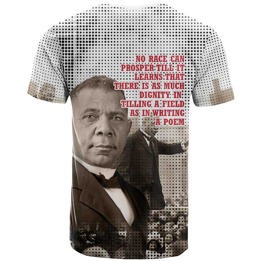 Booker T. Washington T shirt Halftone Portrait Design Tilling a Field Quote Historical Civil Rights Tribute TS04
