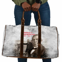 Booker T. Washington Travel Bag Halftone Portrait Design Tilling a Field Quote Historical Civil Rights Tribute - Wonder Print Shop