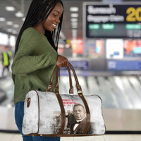 Booker T. Washington Travel Bag Halftone Portrait Design Tilling a Field Quote Historical Civil Rights Tribute - Wonder Print Shop