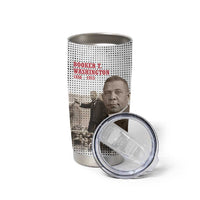 Booker T. Washington Tumbler Cup Halftone Portrait Design Tilling a Field Quote Historical Civil Rights Tribute - Wonder Print Shop