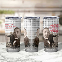 Booker T. Washington Tumbler Cup Halftone Portrait Design Tilling a Field Quote Historical Civil Rights Tribute - Wonder Print Shop